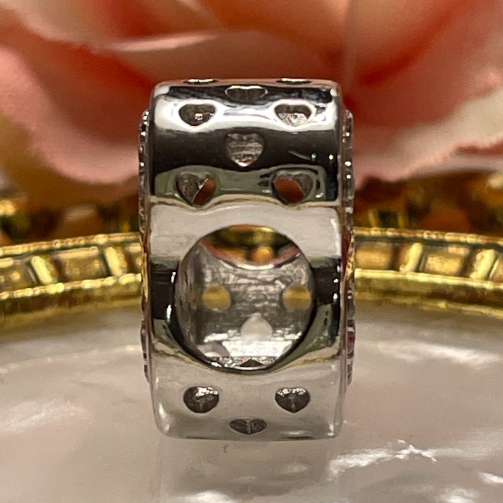 Bracelet Charm for Pandora Pink Barbie B with Rhinestones Sterling Silver - Picture 7 of 8